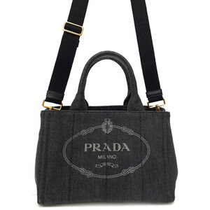 Prada 2way Canapa Denim Shoulder Bag
